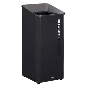 Rubbermaid Commercial, Sustain™, Landfill, 23 gal, Powder-coated Steel, Black, Rectangle, Receptacle