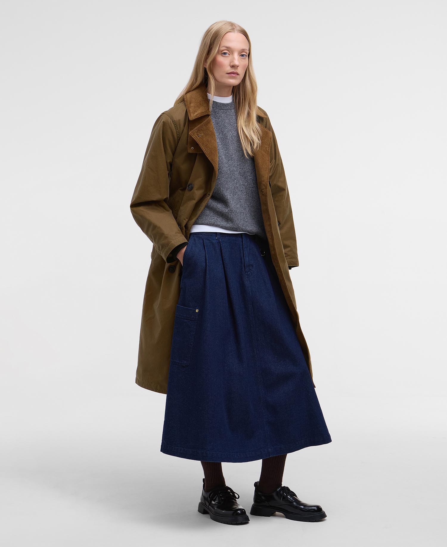 Barbour for Margaret Howell Double-Breasted Waxed Trench Coat image number 1
