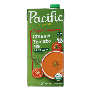 Pacific Foods® Organic Creamy Light in Sodium Tomato Soup, 32 oz Carton (Case of 12)