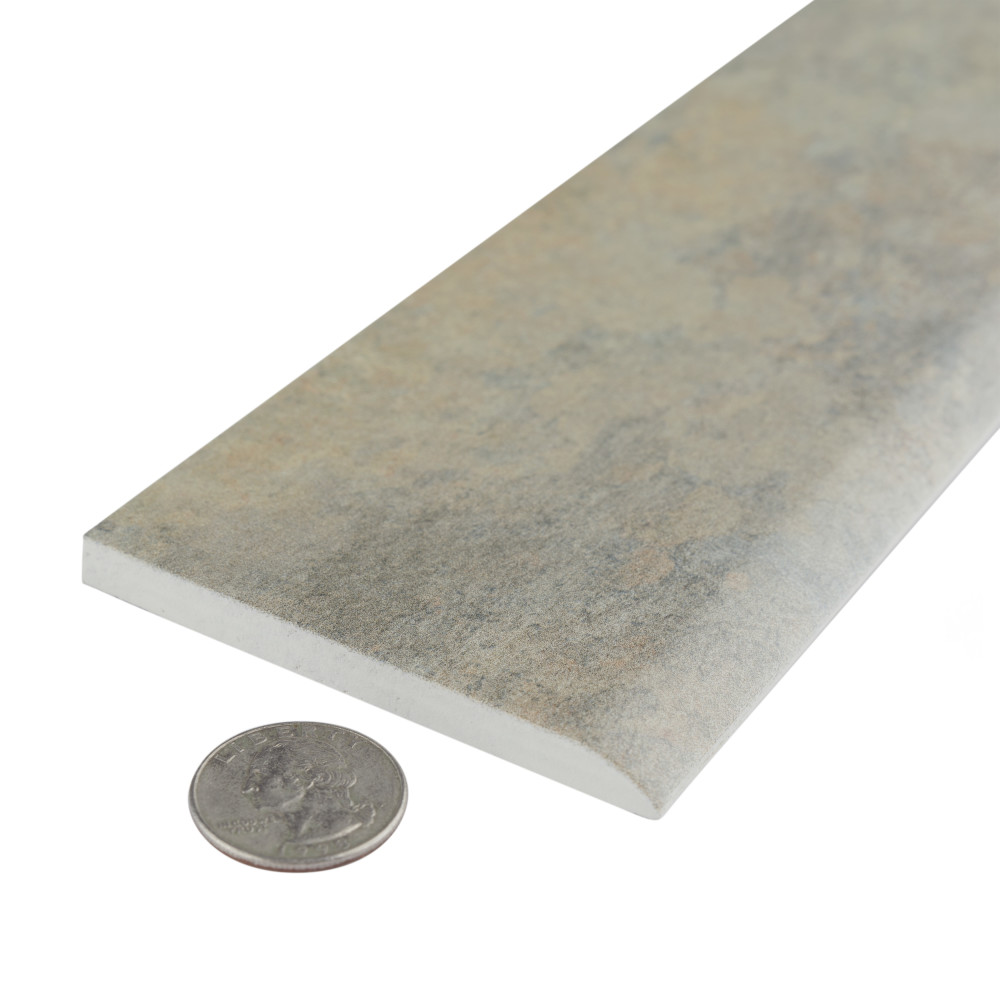 Ardesia Bullnose Gris 3-1/8 in. x 17-1/2 in. Porcelain Floor and Wall Trim