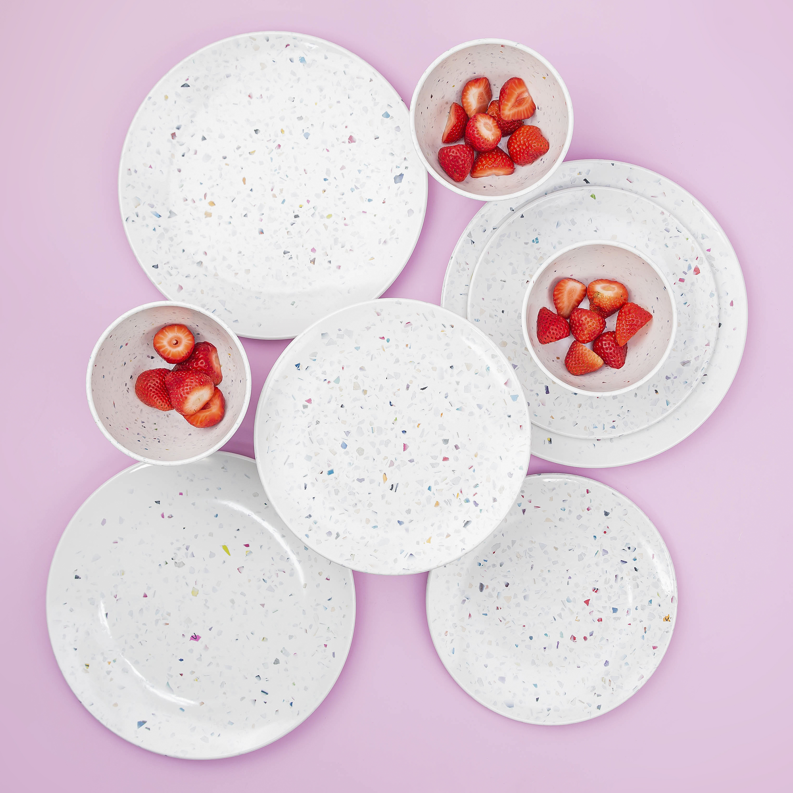 Confetti Dinner Plate, Salad Plate and Soup Bowl Dinnerware Set, White, 12-piece set slideshow image 6 Confetti Dinner Plate, Salad Plate and Soup Bowl Dinnerware Set, White, 12-piece set slideshow image 6