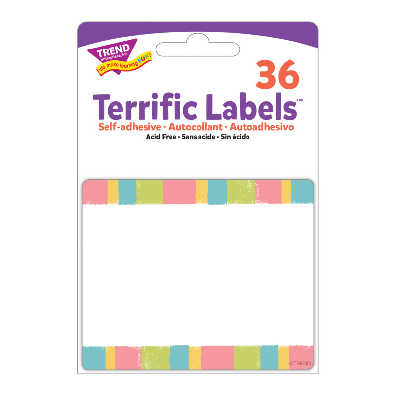Cheerful Stripes Terrific Labels™, 36 Count