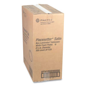 PCP0TH10009, Pactiv Corp, Placesetter, Satin Non-Laminated Foam Dinnerware, Plate, 9" dia, White