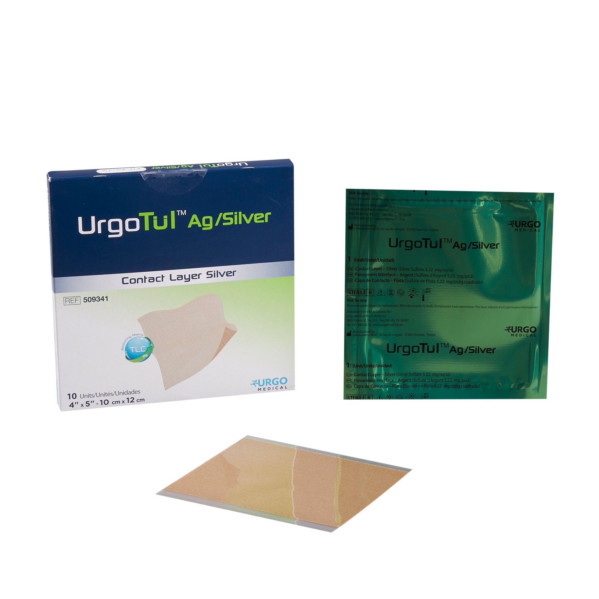Restore™ Silver Wound Contact Layer Dressing, 4 x 5 Inch
