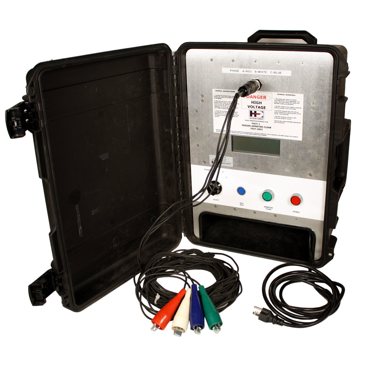 Portable solution indicates the presence of grounds or short circuits on 3-phase conductors of a primary feeder or transformer secondaries.  Alerts user to grounds left in place before the circuit is energized.  Helps prevent fault currents, transformer damage and blown fuses