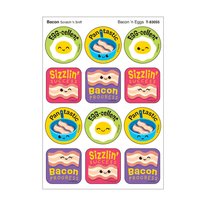 Bacon 'n Eggs, Bacon Scent Scratch 'n Sniff Stinky Stickers®, Pack of 48