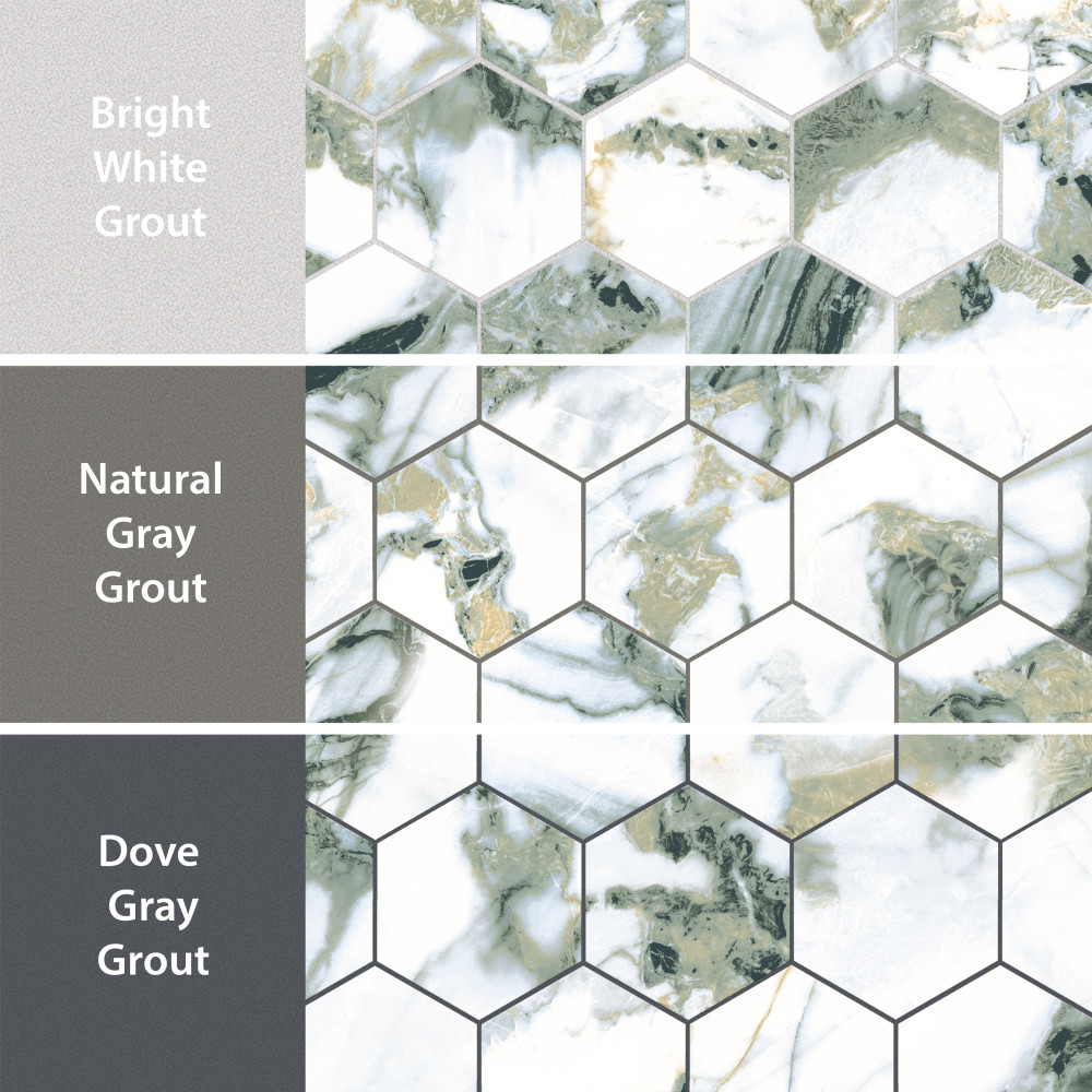 Touche 4″ Hex Jade 11-3/4 in. x 13-5/8 in. Porcelain Mosaic Tile