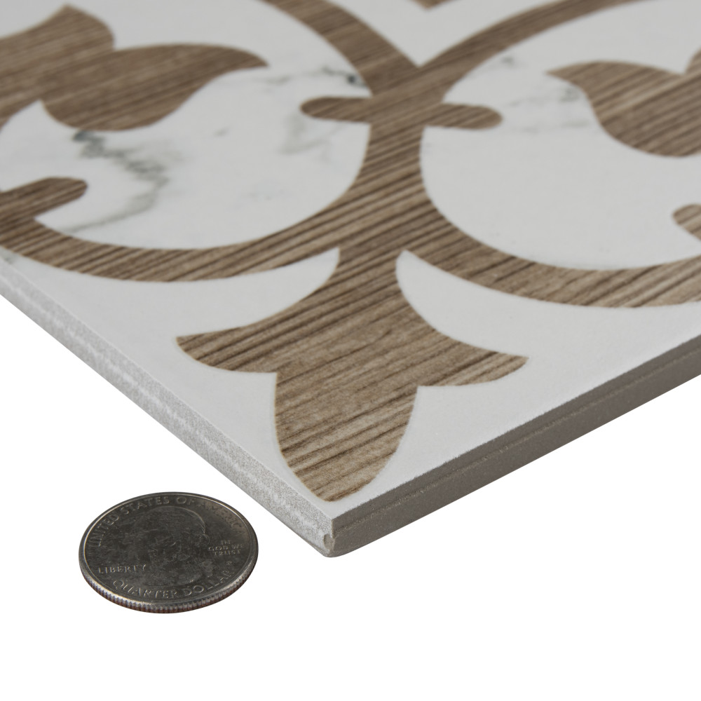 Llama Arte Loire Noce 9-3/4 in. x 9-3/4 in. Porcelain Floor and Wall Tile