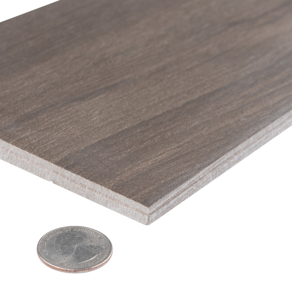 Mt Royale Pecan 6 in. x 35-1/2 in. Porcelain Floor and Wall Tile