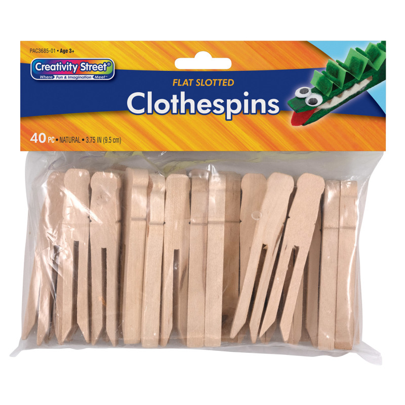 Flat+Slotted+Clothespins%2C+Natural%2C+3.75%22%2C+40+Pieces