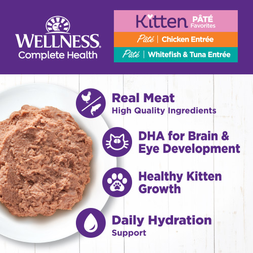 The benifts of Wellness Complete Health Pate Kitten Variety Pack (Whitefish & Tuna and Chicken)