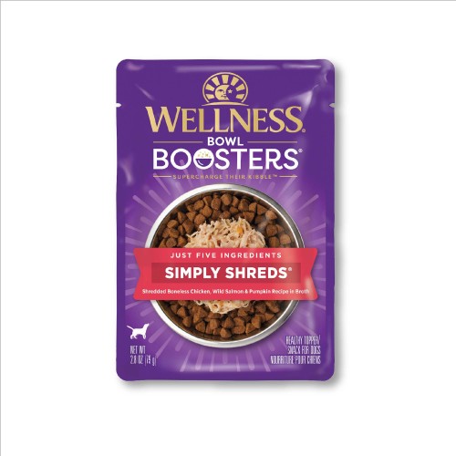 Wellness Bowl Boosters Simply Shreds Wild Salmon & pumpkin Front packaging