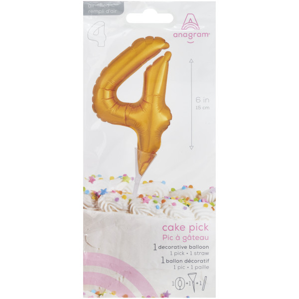 Inflatable Gold Numeral 4 Anagram® Cake Pic