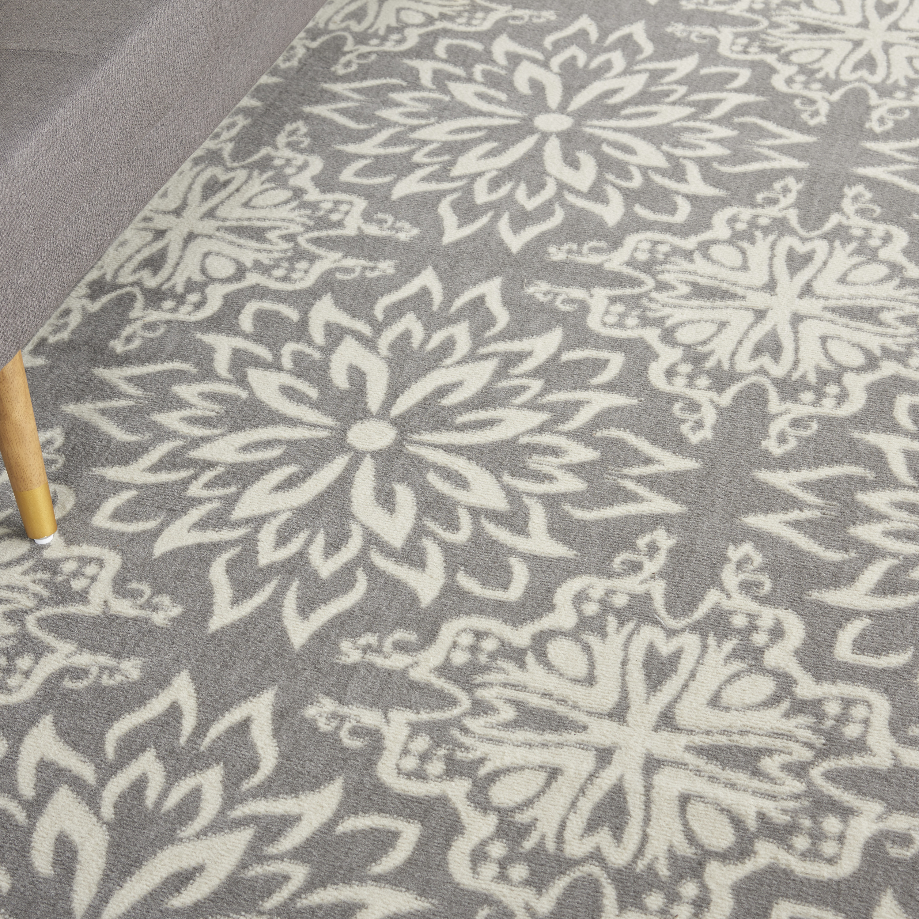 Nourison Jubilant 8'6" x 12' Ivory/Grey Farmhouse Indoor Rug