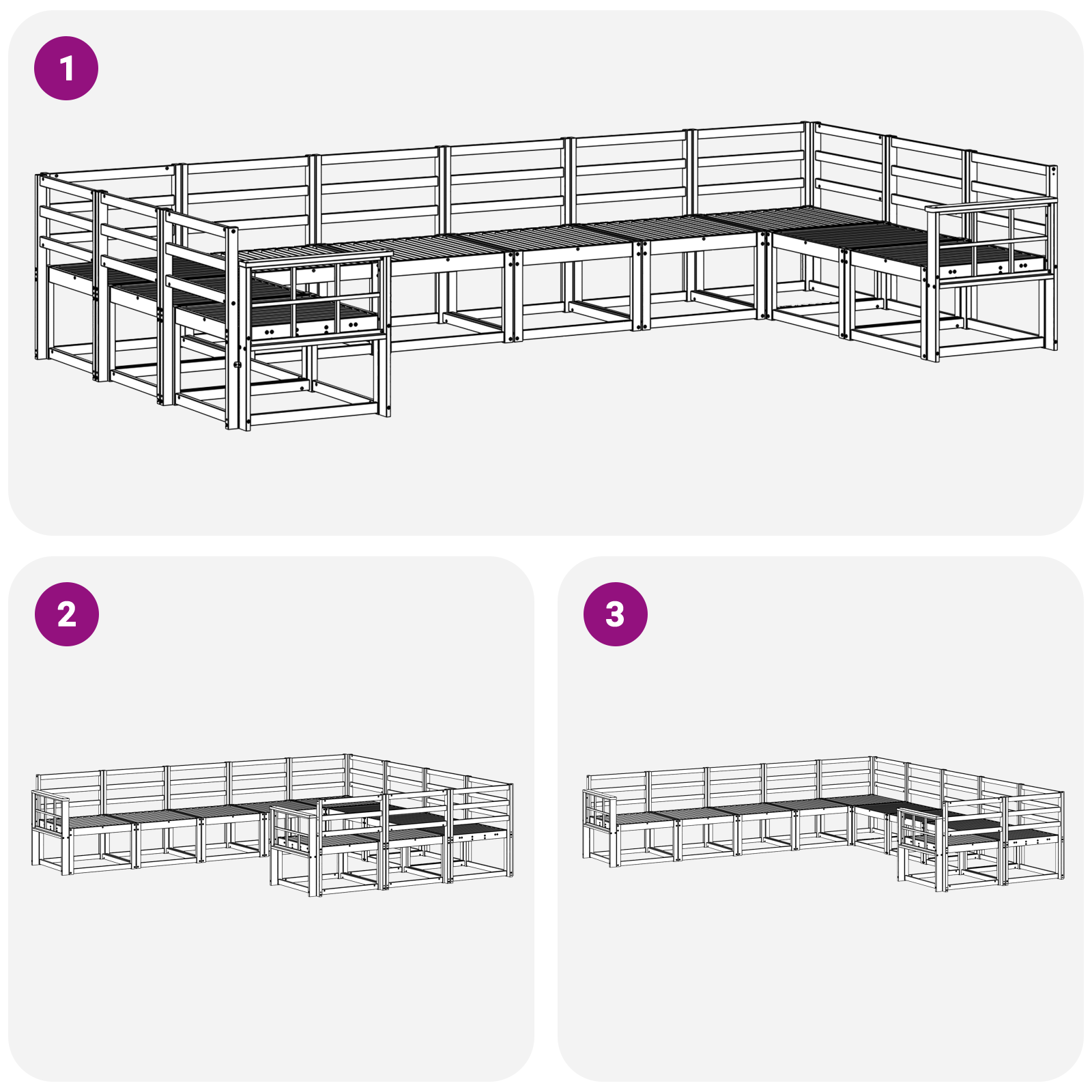 Buiten bankenset 10 pcs Wit Massief Acaciahout image 5