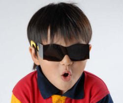 Post Mydriatic Glasses Easy Eyes Adjustable Temple Uncoated Bronze Tint Film Lens Bronze Frame Over Ear Pediatric