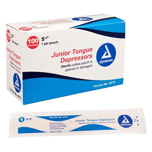 Tongue Depressor Jr Sterile 5 1/2" - 100/Box