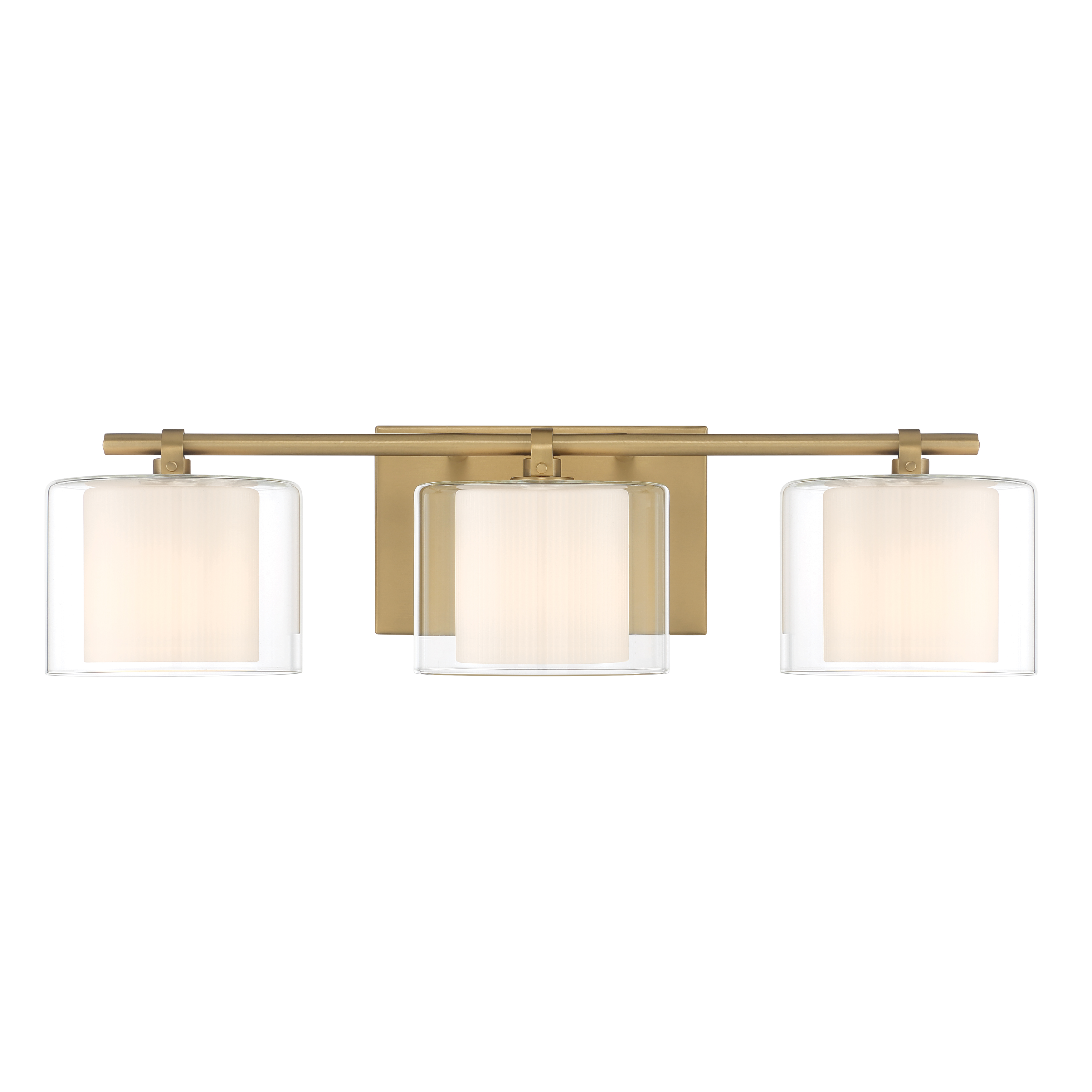 3-Light Vanity - Legacy Brass with Clear and  Etched Opal Glass - alternate view