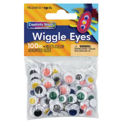 Creativity Street  Wiggle Eyes, Multi-Color,  Assorted Sizes, 100 Pieces
