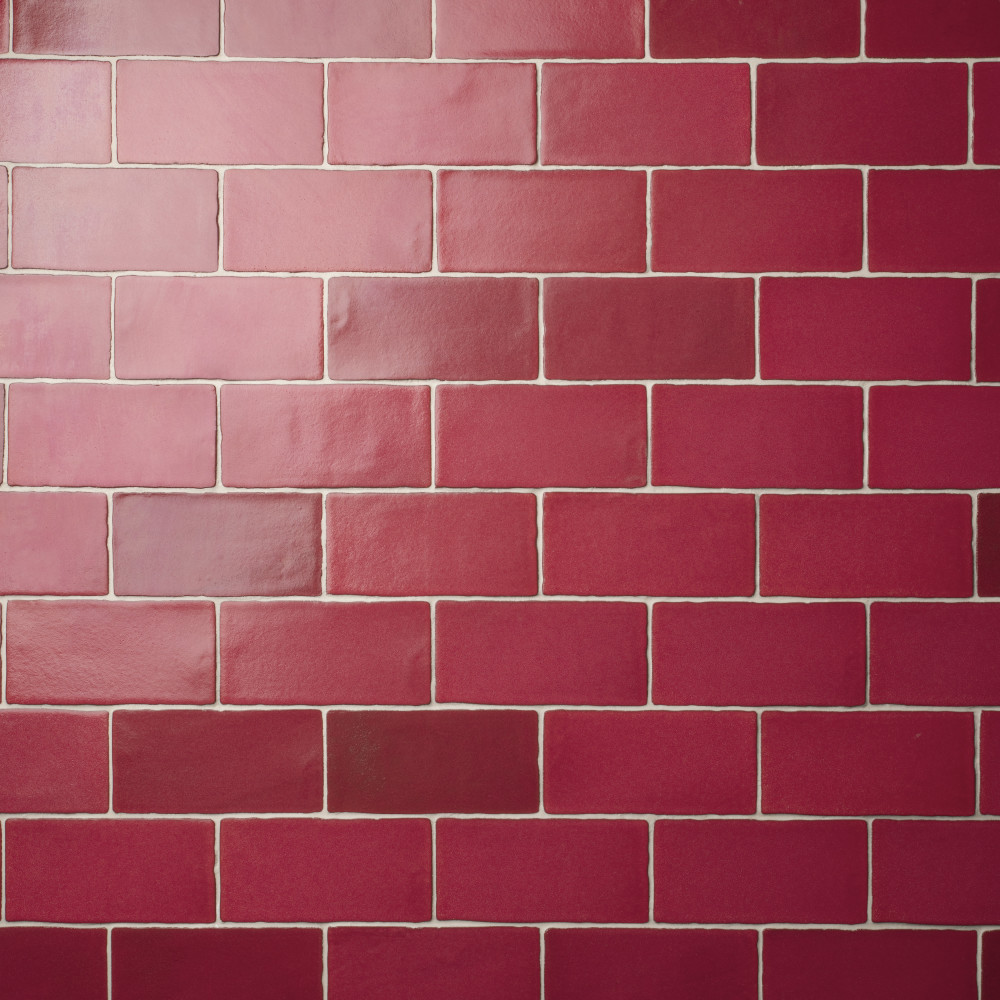 Antic Special Red Moon 3 in. x 6 in. Ceramic Wall Tile