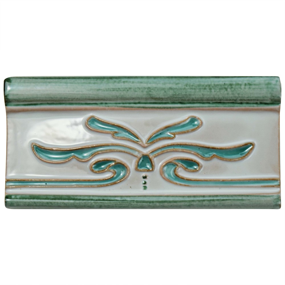 Novecento Cenefa Evoli Aguamarina 2-5/8 in. x 5-1/8 in. Ceramic Wall Trim