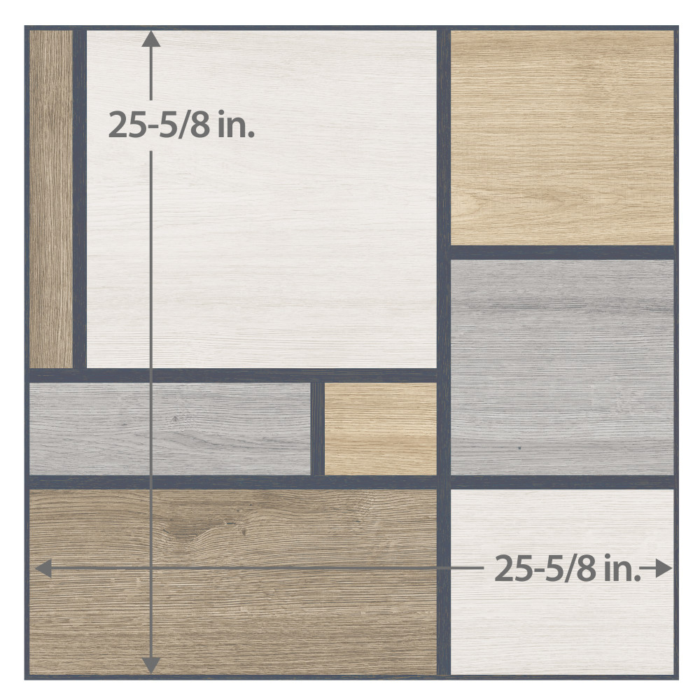 Llama Mondrian 25-5/8 in. x 25-5/8 in. Porcelain Floor and Wall Tile