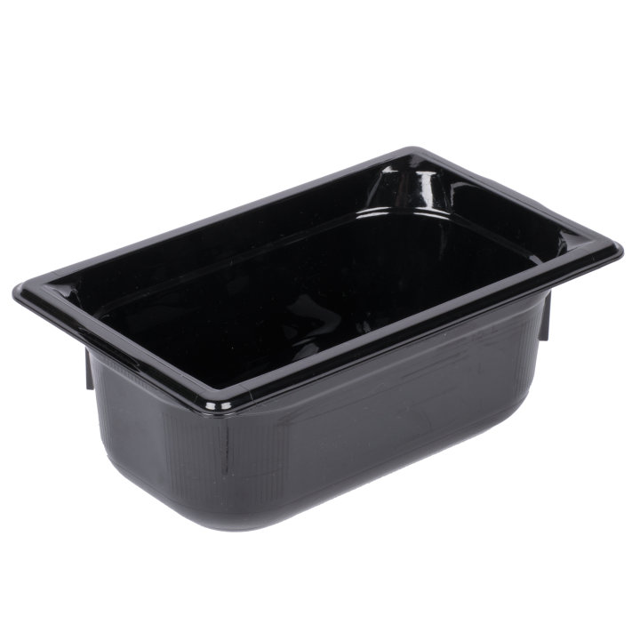 Fourth-size 4-inch-deep Super Pan® low-temperature plastic pan in black
