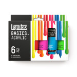 Liquitex BASICS Acrylic Paint Fluorescent Colors 22 mL Tubes Set of 6