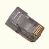 8-Contact 8-Position line cord modular plug for solid wire.