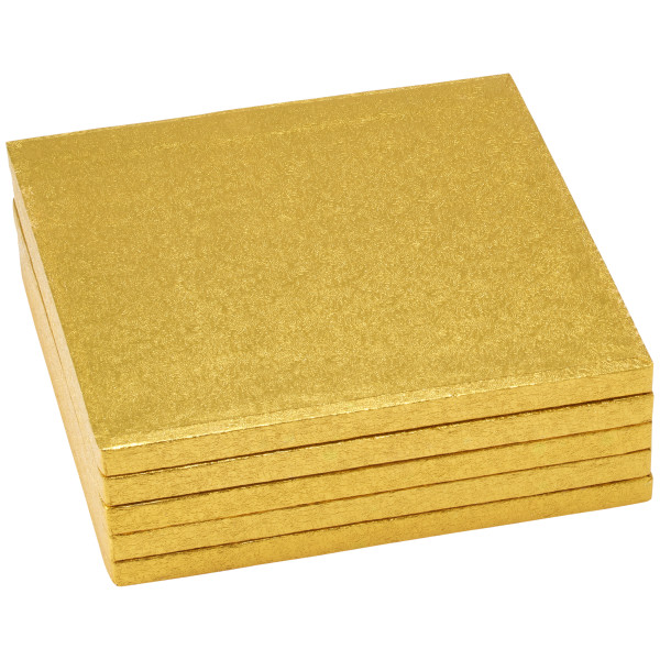 8" Square Gold Foil Cake Board