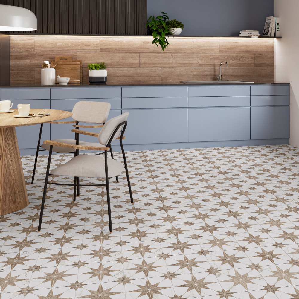 Llama Stella Loire Noce 9-3/4 in. x 9-3/4 in. Porcelain Floor and Wall Tile