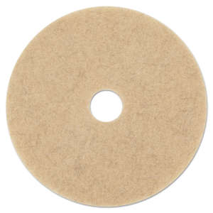 Boardwalk,  Natural Hog Hair Burnishing Round Floor Pad, 21", Tan