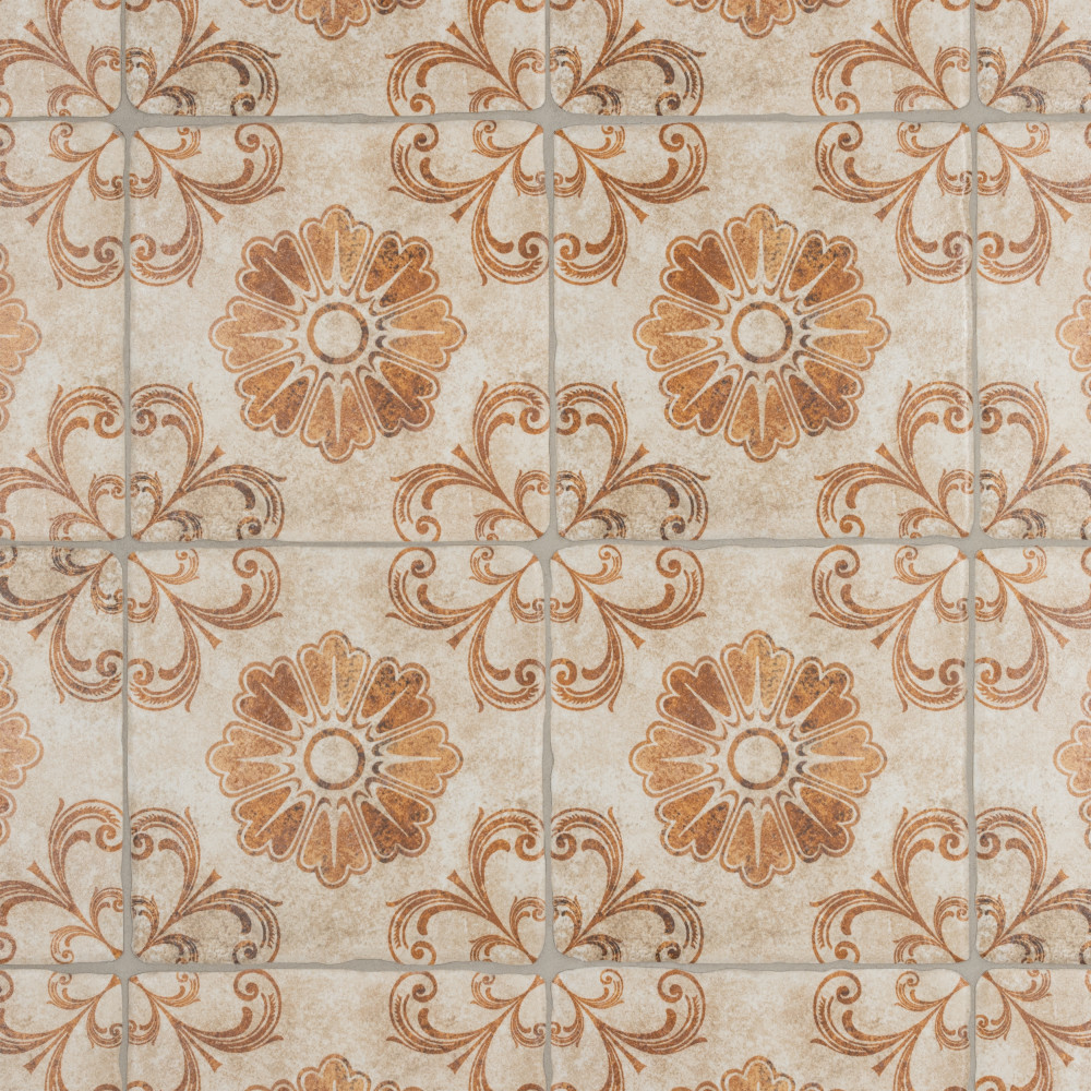 Costa Arena Decor Fleur 7.75x7.75 Square Ceramic Floor and Wall Digital Pattern