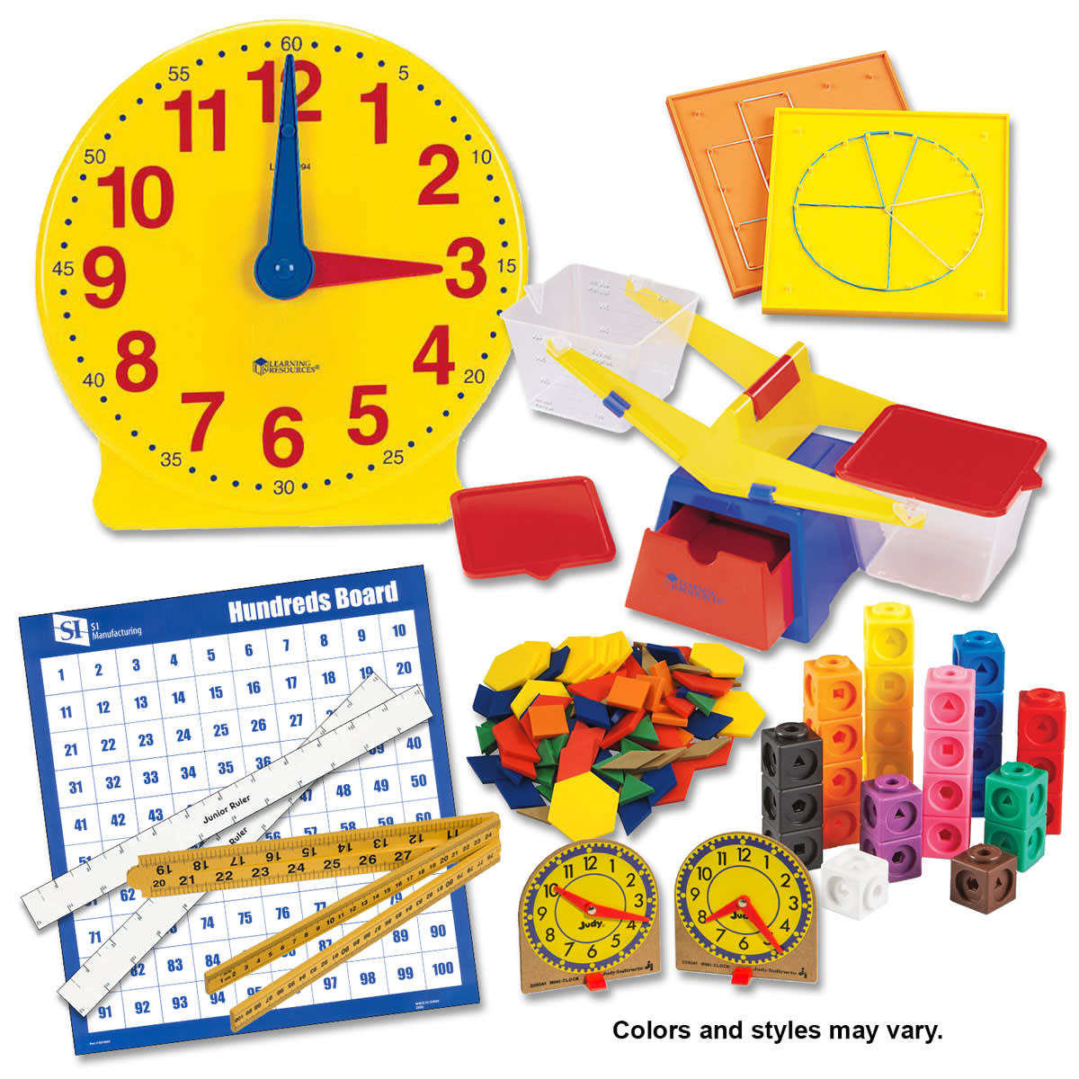 Saxon Math Manipulative Kit 1 (Basic Plastic Pattern Blocks, Optional Items)