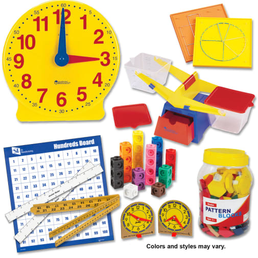 Saxon Math Manipulative Kit 1 (Wooden Pattern Block Upgrade, Optional Items)