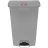 Rubbermaid Commercial, Streamline, Step-On, 18 gal, Resin, Gray, Rectangle, Receptacle