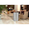 Rubbermaid Commercial, Atrium, Open Top, 55 gal, Aluminum, Silver, Round, Receptacle
