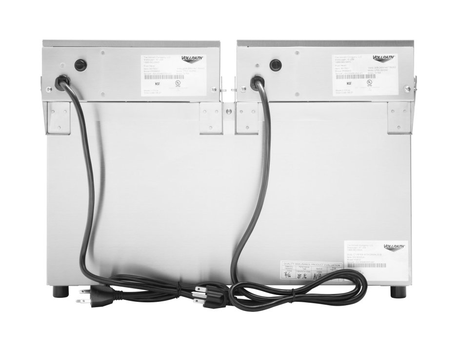 208-280-Volt 15 lb. medium-duty double-well countertop fryer with drain