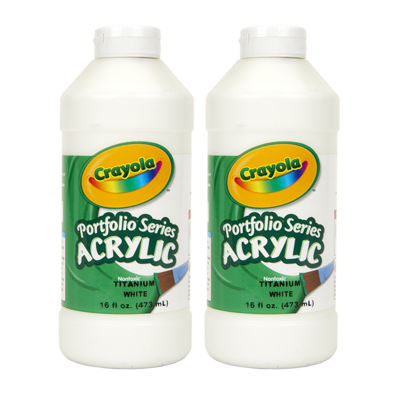 Portfolio Series Acrylic Paint, 16 oz., White, Pack of 2