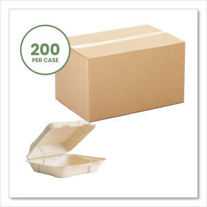 Boardwalk, Nourish Molded Fiber Takeout Container, Compostable, 9 x 10 x 2, Natural