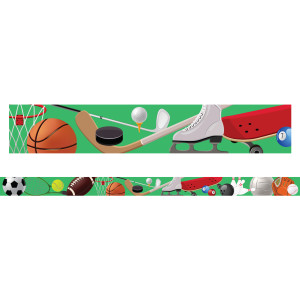 Magnetic Straight Borders/Trims, 1.5" x 24", Sports Theme, Pack of 12