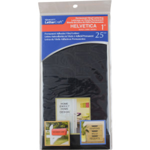 LetterCraft Permanent Vinyl Lettering, Helvetica, 1-Inch, Black