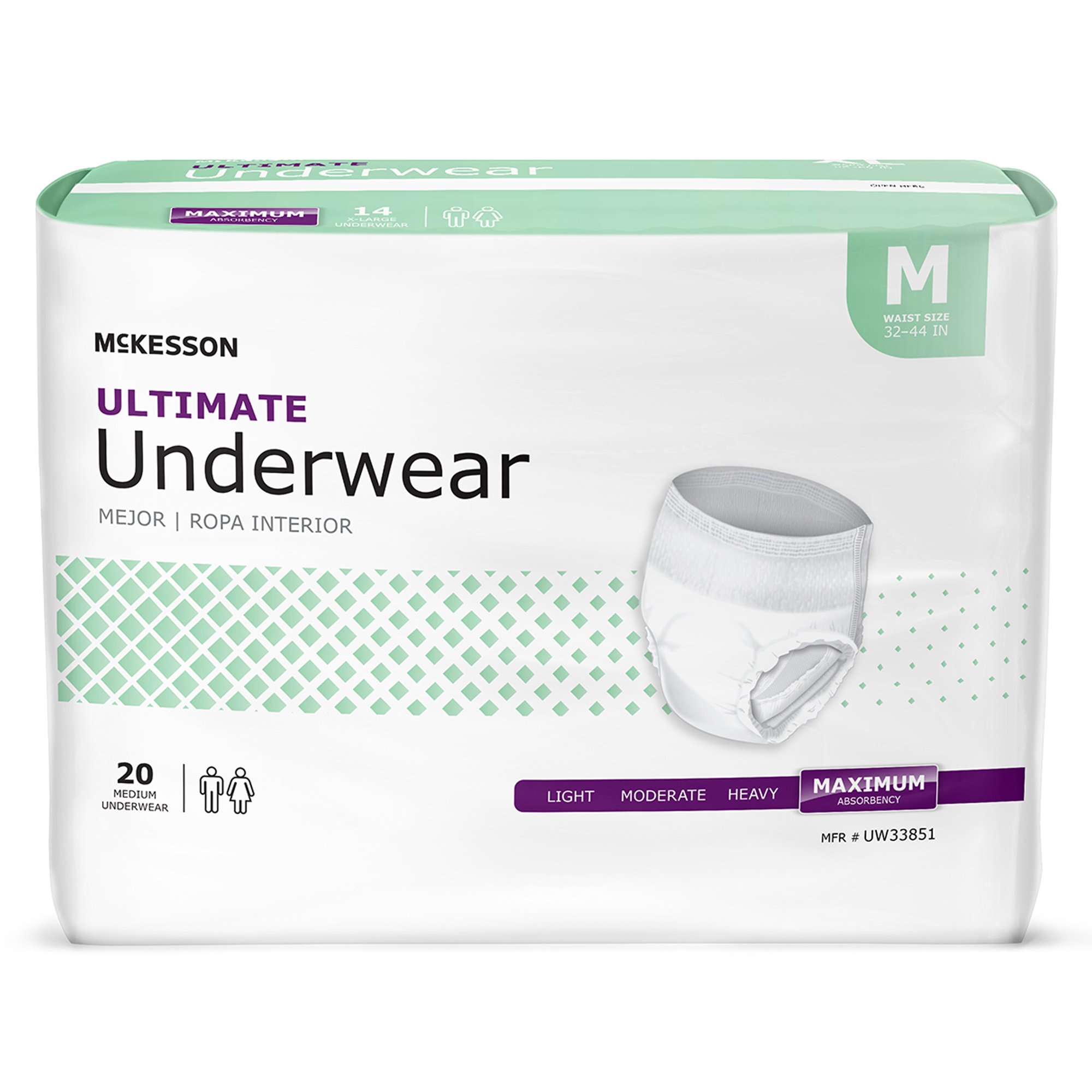 McKesson Ultimate Heavy Absorbency Incontinence Underwear, Medium MK 1123835