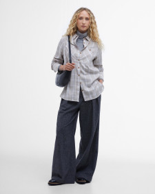 Rhonda Check Long-Sleeved Shirt Honey/White