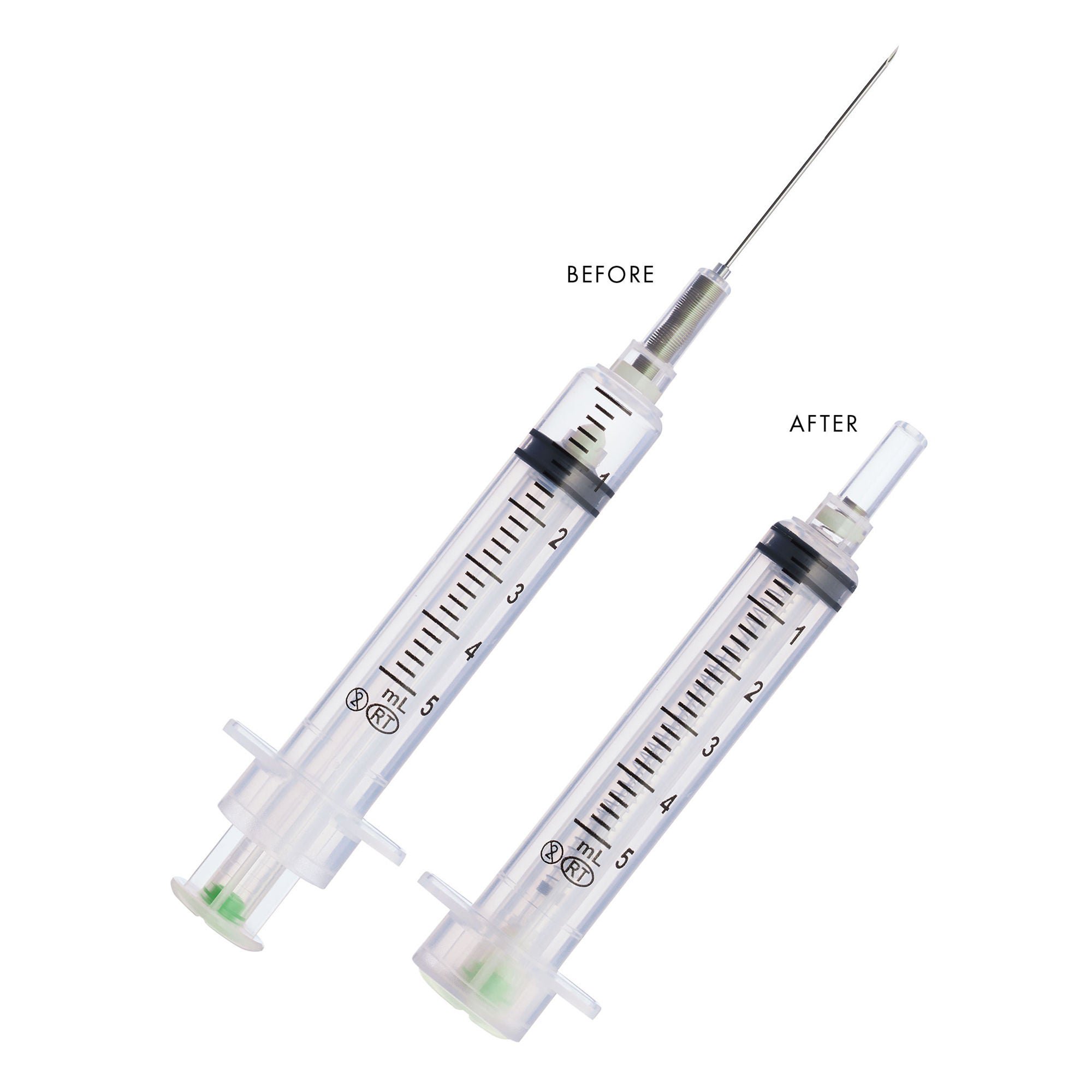 VanishPoint® 5 mL Syringe with Hypodermic Needle, 21 Gauge, 1.5" Needle Length