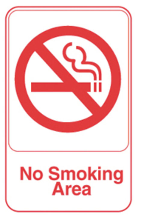 Symbol Sign - No Smoking Area White with Red