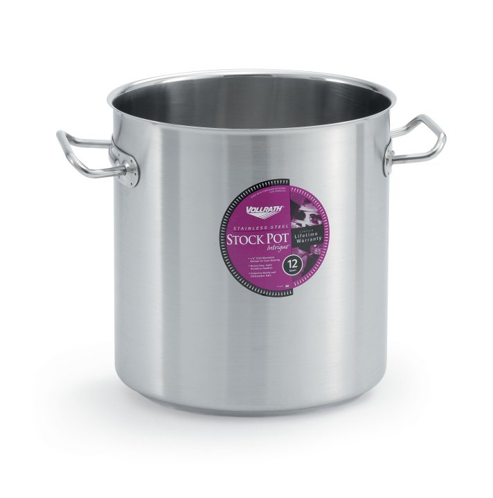 12-quart Intrigue® stainless steel stockpot in mirror finish