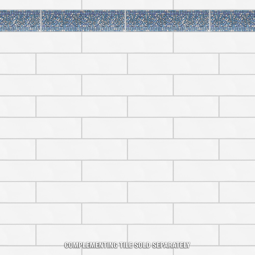Captain Riptide Glacier Blue 2 in. x 7-7/8 in. Ceramic Wall Trim