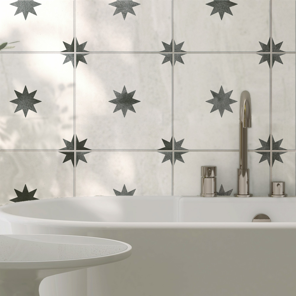 Starlight White 17-3/8 in. x 17-3/8 in. Porcelain Floor and Wall Tile