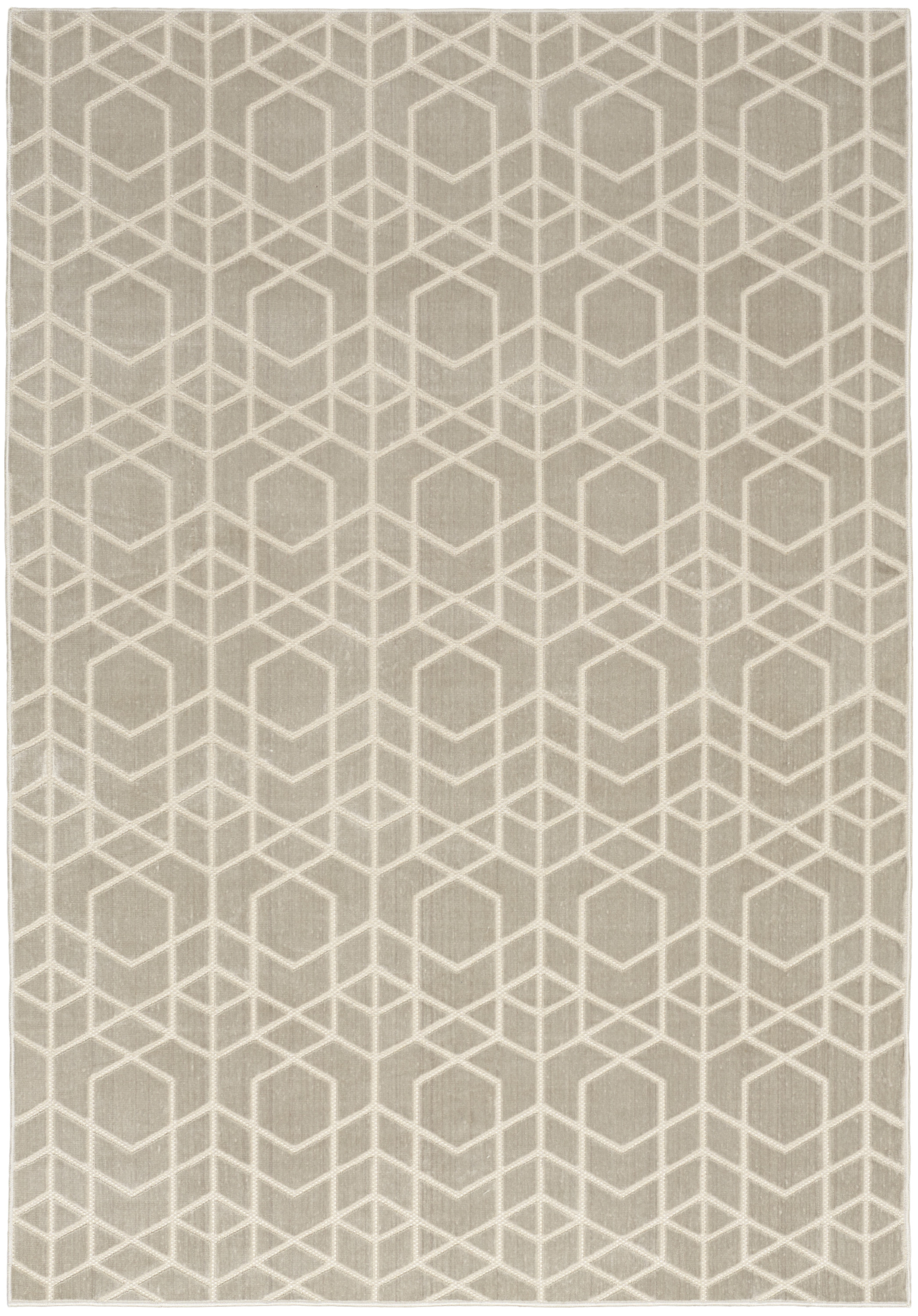 Nourison Washable Charm 5' x 7' Silver Ivory Modern Indoor Rug